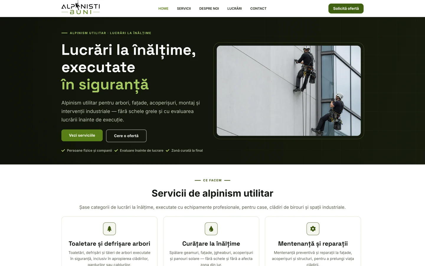 Captură website Alpinisti Buni