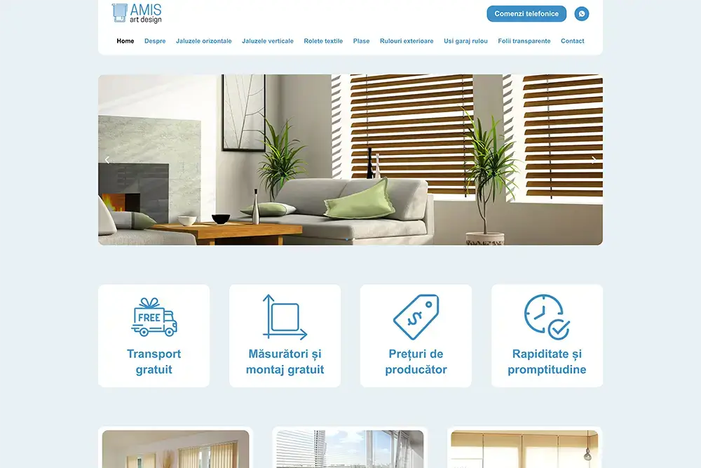 Captură website AMIS art design