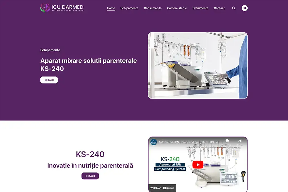 Captură website ICU DARMED