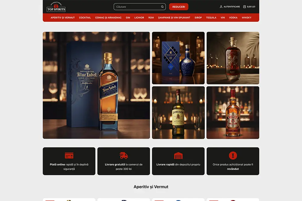 Captură website TOP SPIRITS