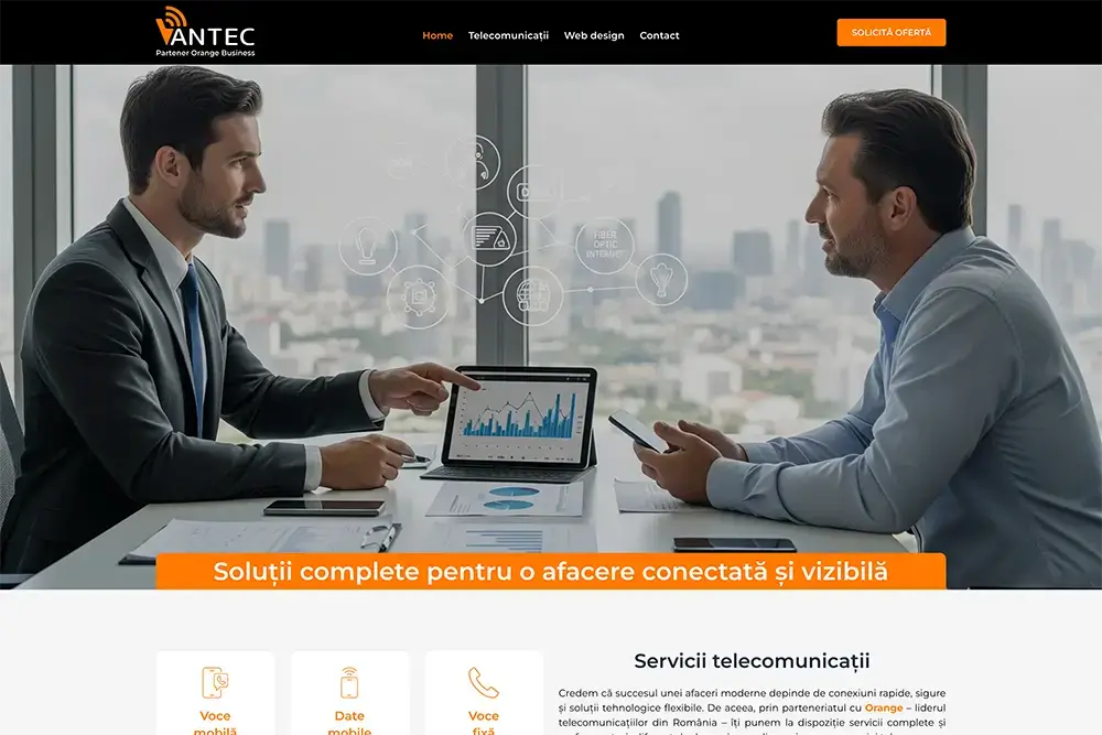 Captură website VANTEC