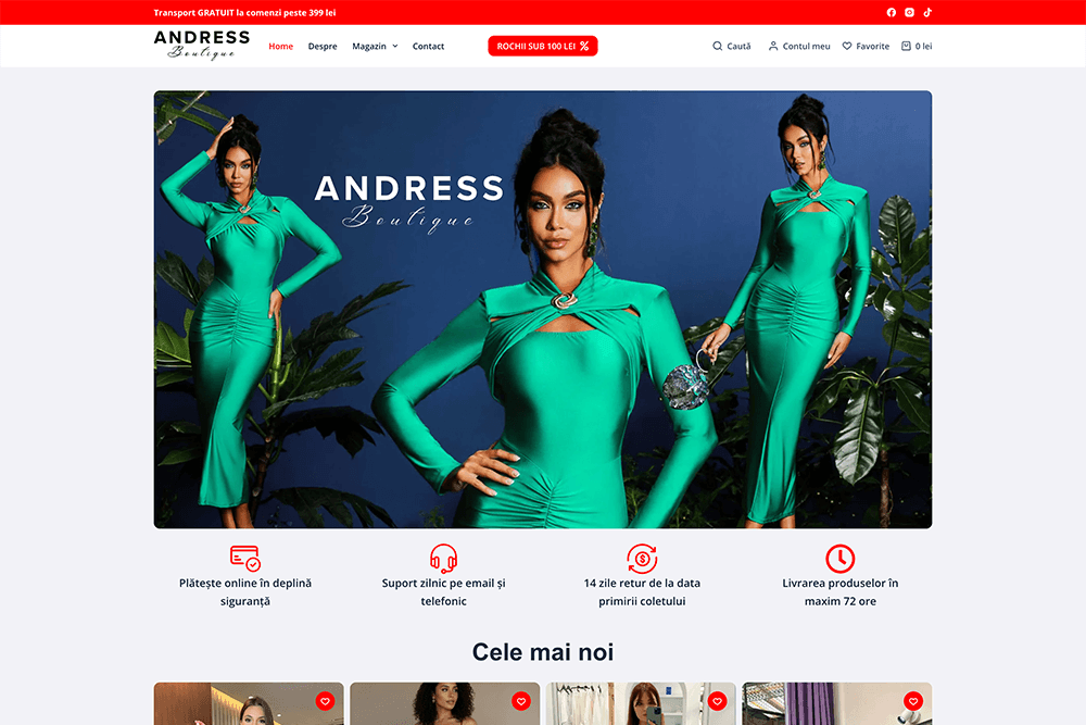Captură website ANDRESS