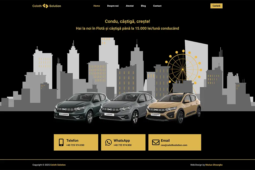 Captură website Celoth Solution