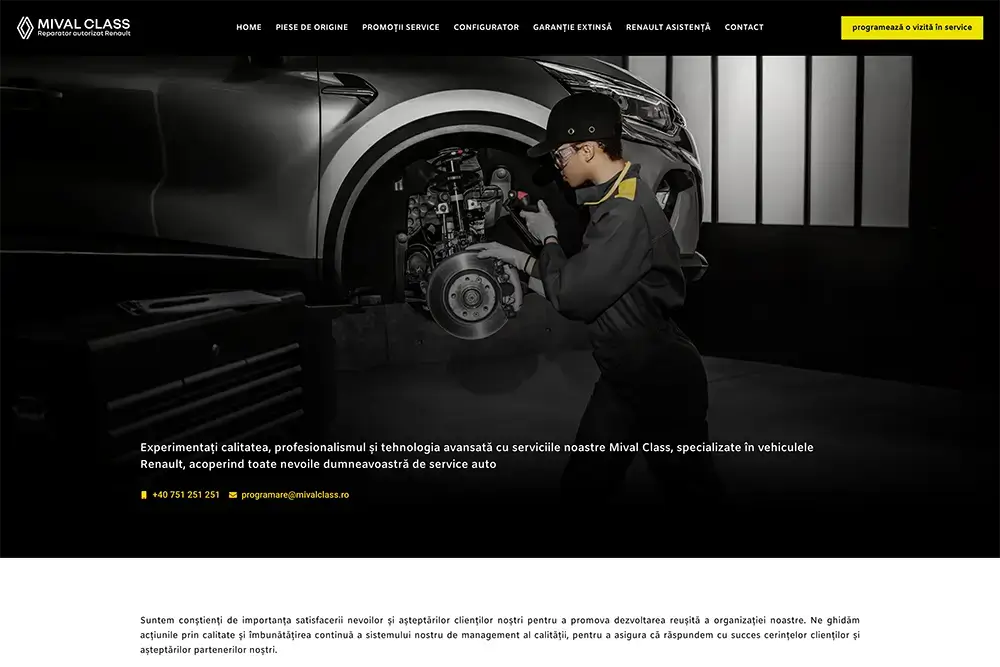 Captură website MIVAL CLASS