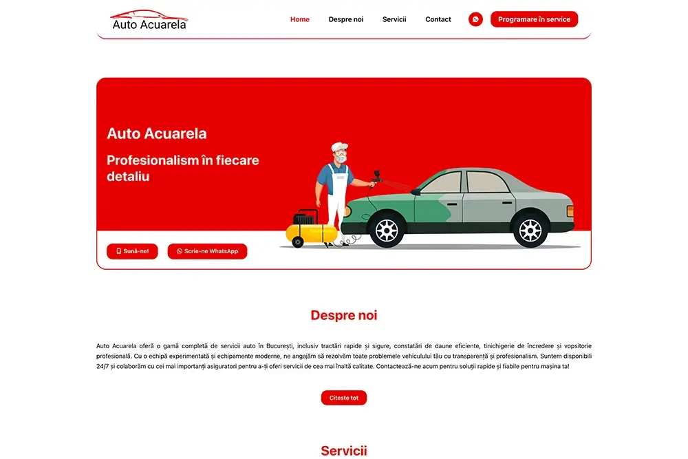 Captură website Auto Acuarela