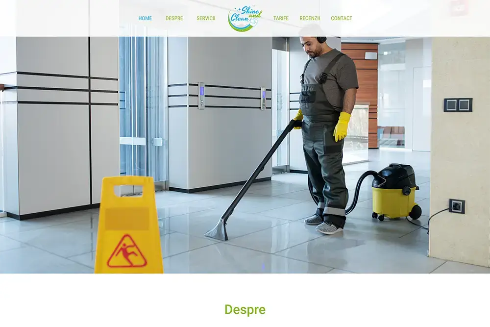 Captură website Shine and Clean