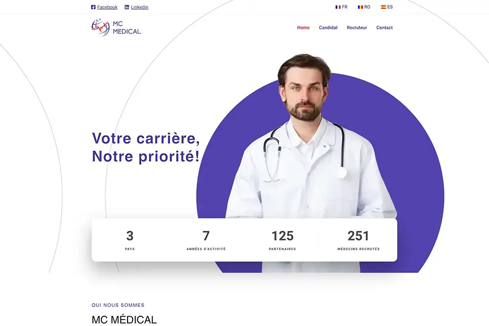 Captură website MC MEDICAL