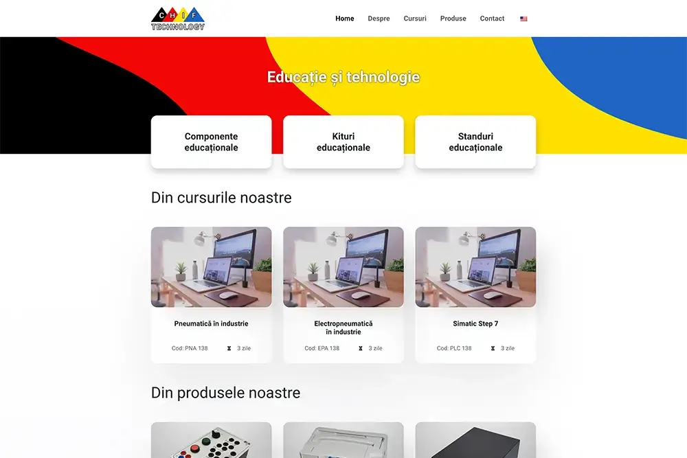 Captură website CHIF TECHNOLOGY