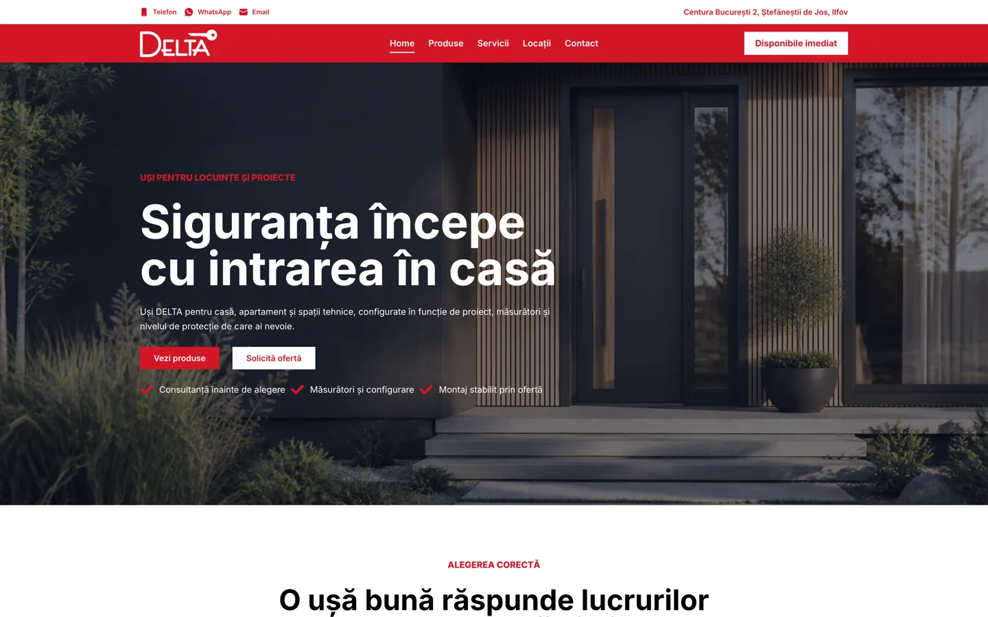 Captură website Uși Delta