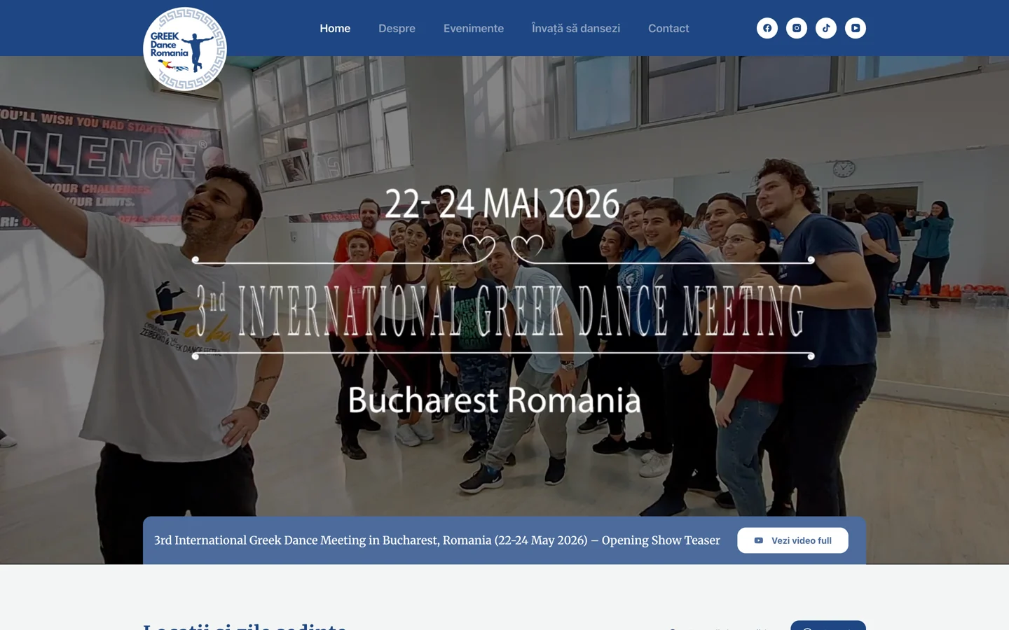 Captură website Greek Dance Romania