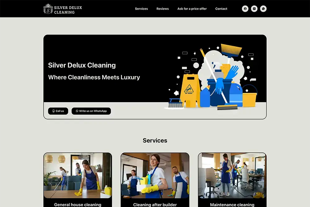 Captură website Silver Delux Cleaning