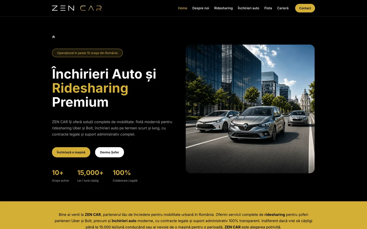Captură website ZenCar